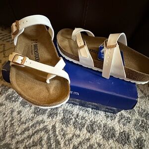 Birkenstock Mayari WHITE ROSE GOLD BUCKLE SIZE 39